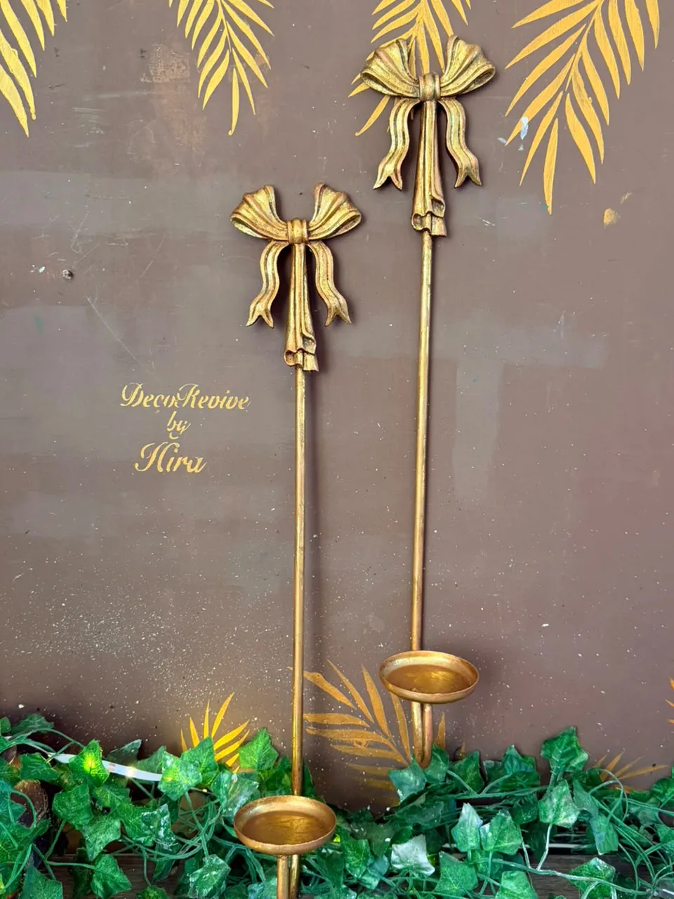 Rustic Gold Bow sconces