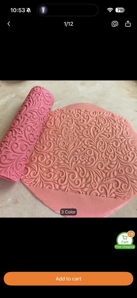 Ivy Vine Embossing Roller And Heart Cutter Press Mold Set.