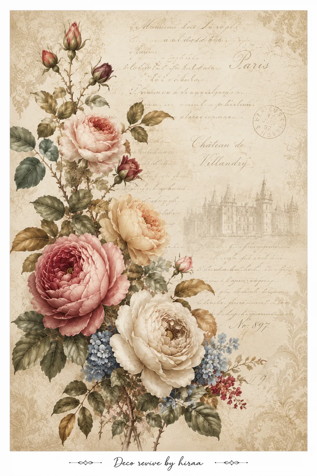Shabby chic Floral Rice paper
