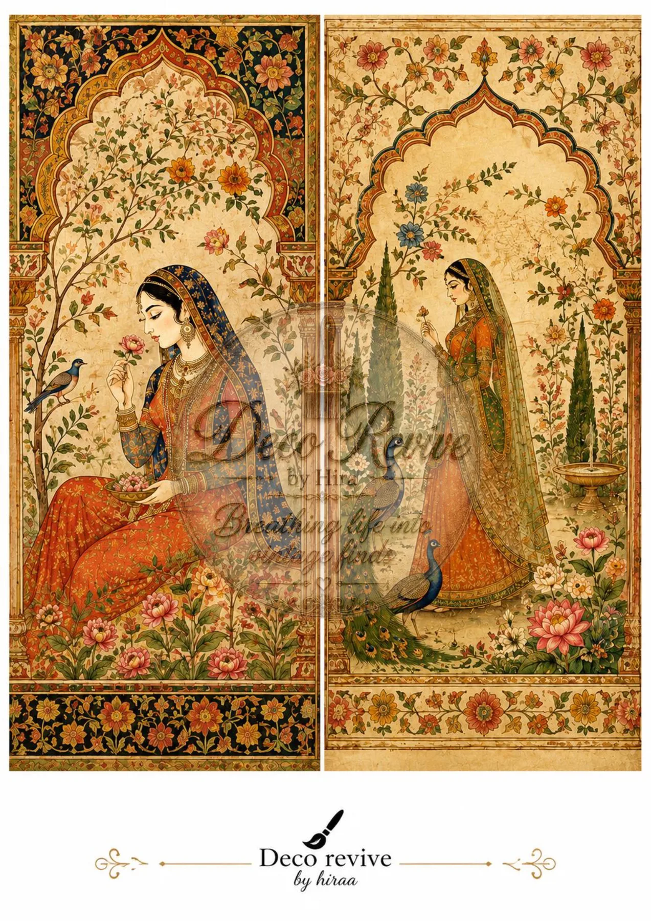 Threaded Rice paper for Decoupage