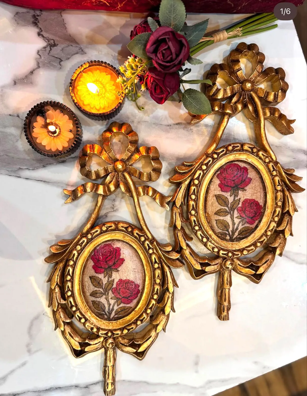 Royal rosette medallion pair